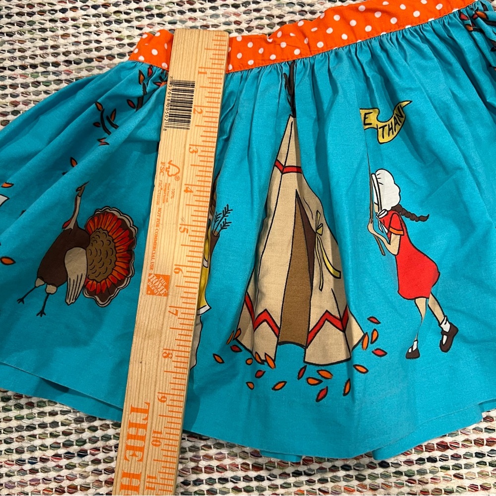 ELEANOR ROSE Thanksgiving Day Parade Twirl Mandy Skirt Sz 2T Turquoise Orange - Picture 9 of 10